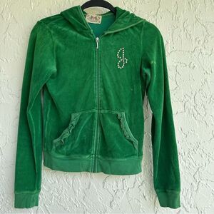 JUICY‎ COUTURE Hoodie Jacket Women XS  Vintage Y2K Kelly Green